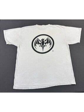 Rare Vintage 90s Bacardi Alcohol Drink Promo White Shirt Thrashed Faded Stained
